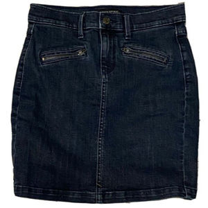 Banana Republic Womens Petite Sz 25/0 Dark Wash Denim Stretch Blue Jean Skirt